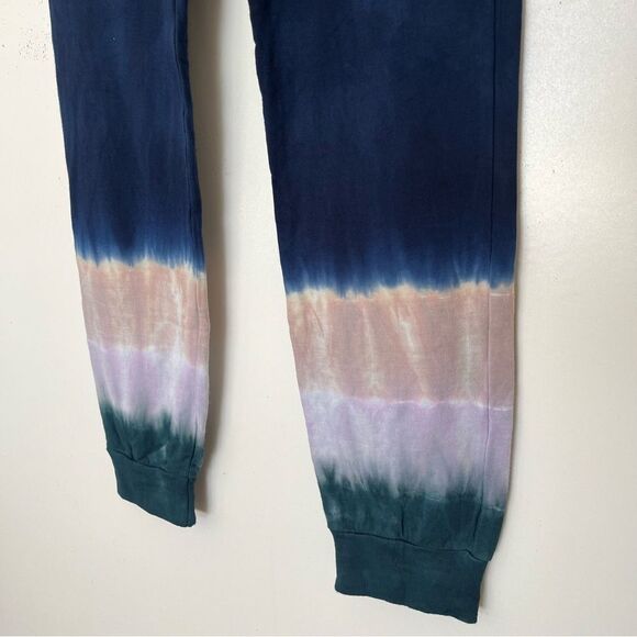 Monrow Dip Tie Dye Joggers Medium Revolve Pants Sweatpants Boho Blue Pink Green - Picture 5 of 8